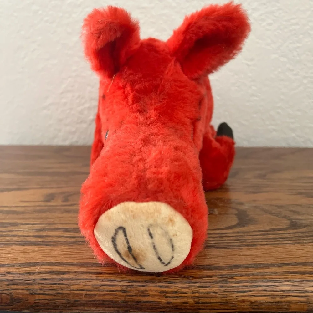Rare Arkansas Razorbacks Football Vintage Stuffed Animal Radio Made in Japan